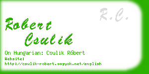 robert csulik business card